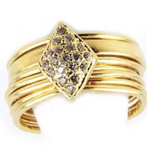 Bague Plaqu&eacute; Or semainier Sissi - LES TRESORS DE LILY - L9521 - Dor&eacute; - Femme - Oxyde de zirconium