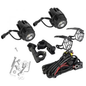 Duokon feux de brouillard de moto Paire de phares de conduite auxiliaires &agrave; LED pour moto antibrouillard &eacute;tanche Super Bright