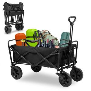 Ikodm Chariot de jardin Chariot de transport Chariot à bras pliable Chariot doutillage Noir CHARIOT DE MARCHE