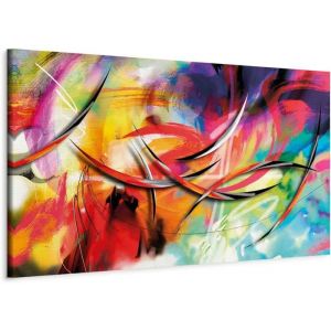 Tableau Décoration Abstrait 100x50cm Cadre en bois DIY - Impression sur Toile Decoration Murale Tableaux Abstrait Coloré Peinture