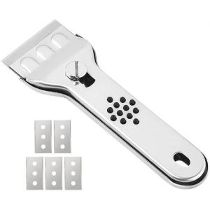 Grattoir pour Plaque vitroc&eacute;ramique - Grattoir &agrave; Verre avec 5 Lames pour Rayures De Table De Cuisson en C&eacute;ramique  Grattoir pour