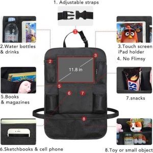 Organisateur de si&egrave;ge auto de luxe organisateur de voiture pour b&eacute;b&eacute; et enfants avec support de tablette pour iPad en &Eacute;tiquette