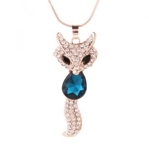Collier - LCC® - Renard - Plaqué Or - Cristaux Swarovski - Femme - Bleu