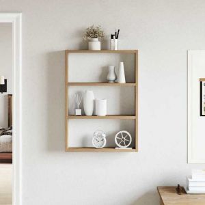 Sarazyj&reg;ETAG&Egrave;RE MURALE charge maximale 40 kg - Brun &Eacute;tag&egrave;re murale - ch&ecirc;ne artisanal - 43x9x60 cm - bois ding&eacute;nierie - 91283