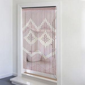 Rideau de porte en perles de bois