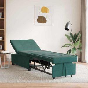 BEWI&reg;Canap&eacute;-lit/Sofa Bed - 2 PERSONNES - clic-clac Vert fonc&eacute; 67 x 194 x 38 cm Velours &FR92886