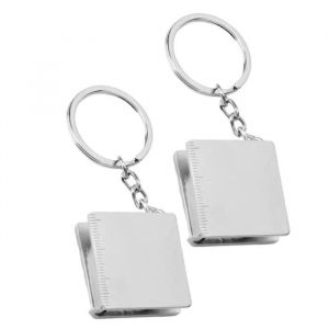 Porte-clés mètre ruban - wj - Lot de 2 - Métal - 1 m - Pratique et durable