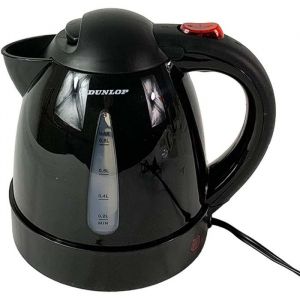 Bouilloire Camion 24V 08L DUNLOP - Chauffe-Eau Voyage Poids Lourd & Camping-Car - Prise Allume-Cigare avec Fusible - Caf&eacute; Th&eacute;