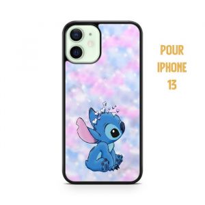 Coque de téléphone - Coque en Folie - Compatible Iphone 13 Stitch Disney Lilo et Stitch Lune Ref 7041