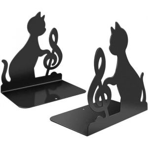 Serre-livres - HAOPYOU - Chat Musical - M&eacute;tal - 17x16x10cm - 470g