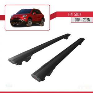 Barres de Toit - Fiat - 500 X - Aluminium - Noir - 2 Barres