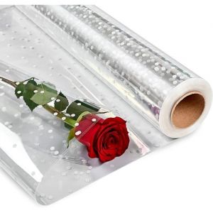Papier Cadeau Transparent 84cm X 35m Rouleau Papier Transparent Emballage - Fleuriste Rouleau Cellophane Emballage - Coupable Label