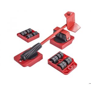 Kit de D&eacute;placement de Meubles &Eacute;lectrom&eacute;nagers 5 pcs &Eacute;l&eacute;vateur + 4 Plaques &agrave; roulettes Charge 200kg