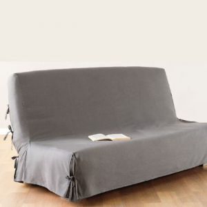 Housse clic clac &agrave; nouettes Gris 140 x 200 cm Atmosph&eacute;ra