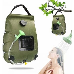 Sac de Douche Solaire Camping 20L Solaire Sac de Douche Portable Pliant Ext&eacute;rieur pour Douche avec Amovible &agrave; T&ecirc;te de Douche 45