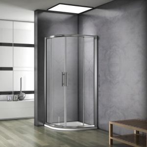Cabine de douche 1/4 de cercle - Vitrification NANO - 90x90x195cm - Verre anticalcaire