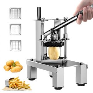 Coupe-frites - Coupe-Frites Professionnel Coupe - 3 Lames Inox - Base antid&eacute;rapante - grand bac &agrave; d&eacute;couper - Coupe-Frites