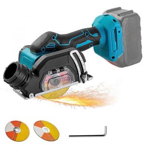 Scie Circulaire Sans Fil 3 Pouces 21V Avec 2 Batteries Mini Scie &Eacute;lectrique 1000W 19500RPM Sans Balais Coupe Multi-Mat&eacute;riaux Bois