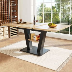 Table &agrave; manger t&eacute;lescopique (118 - 157 &times; 70 &times; 75cm) table &agrave; manger table de cuisine table &agrave; manger extractible extensible jusq