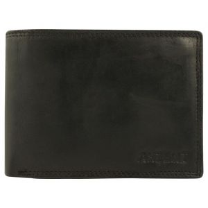 Portefeuille Akzent pour homme en cuir noir format horizontal chic