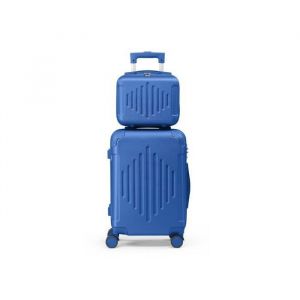 ALIGHTUP - Set de Valises - Lot de 2 Valises à roulettes - Rayures en diamant - Bleu