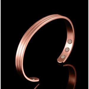 Bracelet magn&eacute;tique en Cuivre - FESTIVUS - Femme - Oxyde de zirconium - Synth&eacute;tique - Or Rose