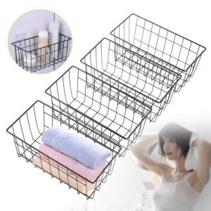 panier mural en 4 parties support mural &eacute;tag&egrave;re en fer panier en fil &eacute;tag&egrave;re murale panier en m&eacute;tal noir