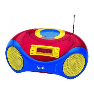 AEG SR 4363 CD Radio Karaoké Pour Enfants - CD-R/Rw - Radio Fm Pll - Port USB - LCD Rouge - Microphone