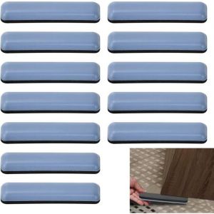 12 Pi&egrave;ces Patins de Meubles Patins en Teflon Auto-adh&eacute;sif pour Meuble Patins pour Meubles Rectangulaire Patins (75 x 15 mm)