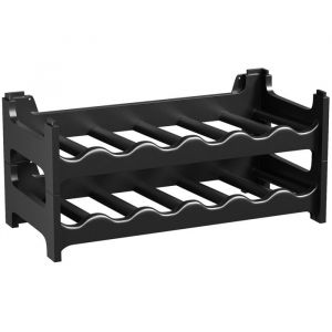Casier à bouteilles modulable ARTECSIS 12 Bouteilles – Cave à vin en plastique 60x28x28 cm (LxlxH) Noir - Range bouteille