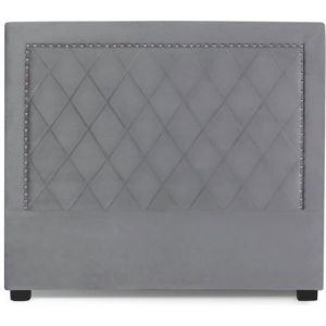 Tête de lit Nolwen Velours Gris Argent 140cm