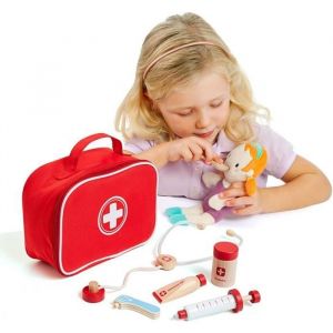 Mallette de docteur - MOLTO - Doctor Set Molto - Jouets en bois - 4 pi&egrave;ces - Peinture non toxique