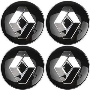 4pcs cache moyeux enjoliveurs pour renault duster logan clio scenic laguna megane 60mm logo badge chrom&eacute; alliage plastique voitur