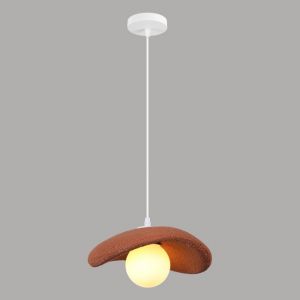 iDEGU Lampe Suspension Vintage20cm Lustre Industriel Abat-jour en Ciment Retro Orange G9 LED Lampe de PlafondLumi&egrave;re chaude