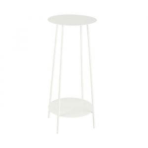 Sellette ronde 30x30x70 cm en métal blanc - METTI