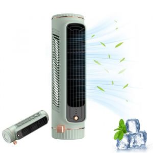 Ventilateur Colonne Silencieux refroidisseur climatiseur ventilateur tour  3 vitesses rechargeable par USBvert