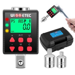 Adaptateur de Couple Num&eacute;rique 1/2 3.4-340Nm Cl&eacute; Dynamom&eacute;trique Mode P/T Stockage Donn&eacute;es LED Alerte Sonore 1/4 3/8 Adaptateur