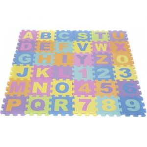 Tapis de Jeu Doux pour B&eacute;b&eacute; Dalles Puzzle en Mousse Enfants 36 pcs 0-9   A-Z