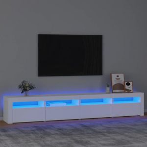 Meuble TV à LED-Banc TV avec lumière LED Blanc 240x35x40 cm 323033