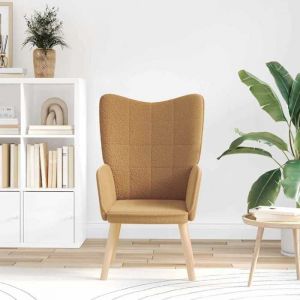 Beige Fauteuil relaxant - SOLOMON - Chaise salon - 1 personne - Beige 62x67x95.5 cm tissu FF4932
