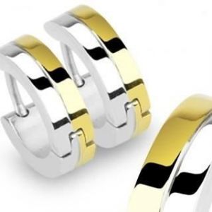 Boucles doreilles clip mixtes - MARQUE - Effet argent plaqu&eacute; or - Anneaux segment&eacute;s articul&eacute;s