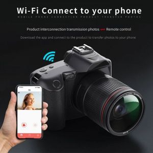 Appareil Photo Num&eacute;Rique 4K WIFI WebCam Enregistreur Vid&eacute;O Cam&eacute;Scope 64MP Cam&eacute;Ra Zoom Cam&eacute;Ra de Blog avec Carte M&eacute;Moire 32G