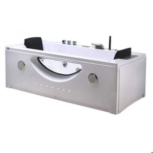 Baignoire baln&eacute;o massante angle haute bain tourbillon jacuzzi Harmony 90x180 cm