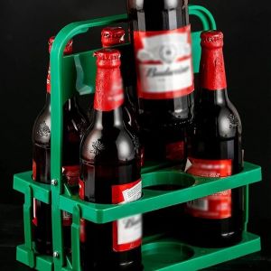 Casier à Bière Plastique Casier à Bouteilles de Vin Portable Pliant Boîte de 6 Bières en Bouteille Porte-Gobelet Panier à Vin[495]