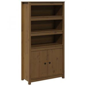 Buffet basarmoire commode Buffet hautmeuble de rangement Marron miel 80x35x154cm Bois massif de pin 5691286 FrenchDays
