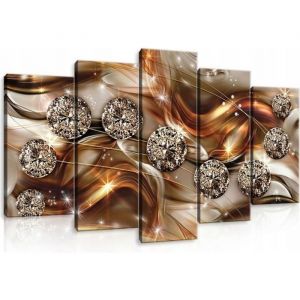 Impression sur Toile 5 parties Moderne Diamant 100x60 cm XXL Tableau Décoration Murale Intissée pour Salon Chambre pret a accroche