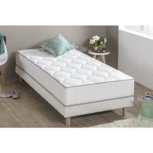 Ensemble matelas ressorts + sommier tapissier 90 x 190 - Epaisseur 23 cm - Confort équilibré - DEKO DREAM Hyvyys