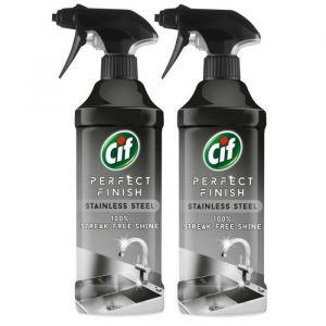 Cif Perfect Finish Stainless Steel Streak-Free Shine Spray 2 Packs of 435ml