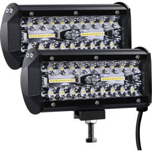 Phare de Travail LED 12V 300W 7 Projecteur LED Voiture 12v Etanche IP67 Spot Flood Feux Antibrouillard LED 27000lm Feux de Tr