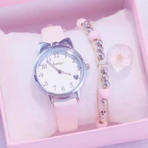 Coffret Montre enfant fille quartz rose  Coffret Cadeau Bracelet
